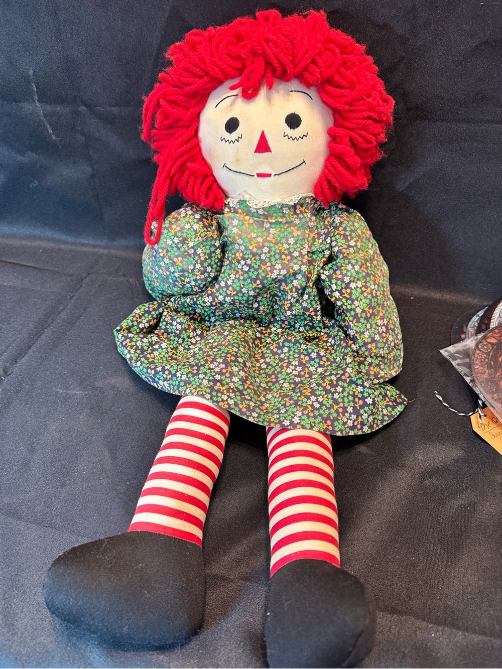 Vintage 20" Raggedy Ann Doll Dress w/ embroidered face